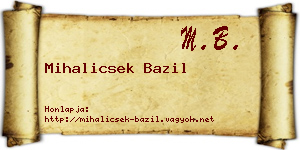Mihalicsek Bazil névjegykártya